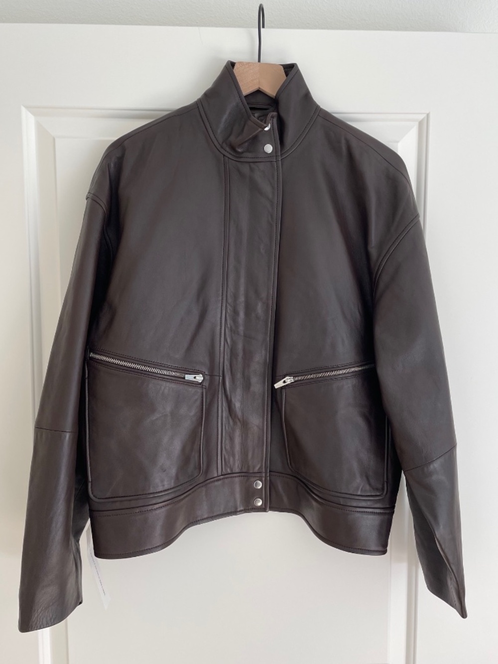 NEW Reformation Veda Harrison Leather Oversized Bomber